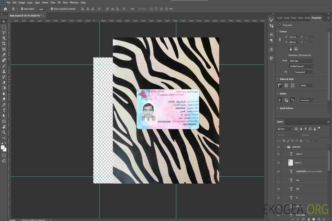 Photolook du permis de conduire irakien AVANT template Photolook du permis de conduire irakien AVANT template